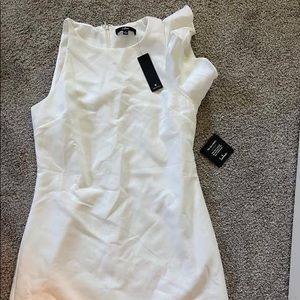 LuLu’s white ruFfled one shoulder dress NWT